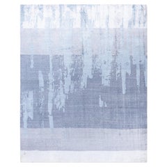 Contemporary Abstract Silk Hand Knotted Gray Area Rug 8' 1" x 9' 10"