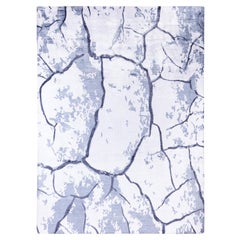 Contemporary Abstract Silk Hand Knotted Ivory Area Rug 9' 0" x 12' 3"