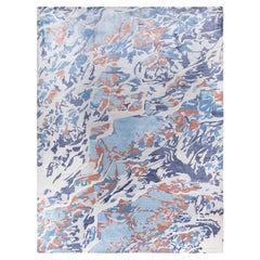 Contemporary Abstract Silk Hand Knotted Ivory Area Rug 9' 2" x 12' 3"