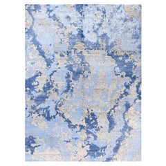 Contemporary Abstract Silk, Wool Hand Knotted Area Rugs Avorio 9' 1" x 12' 2"