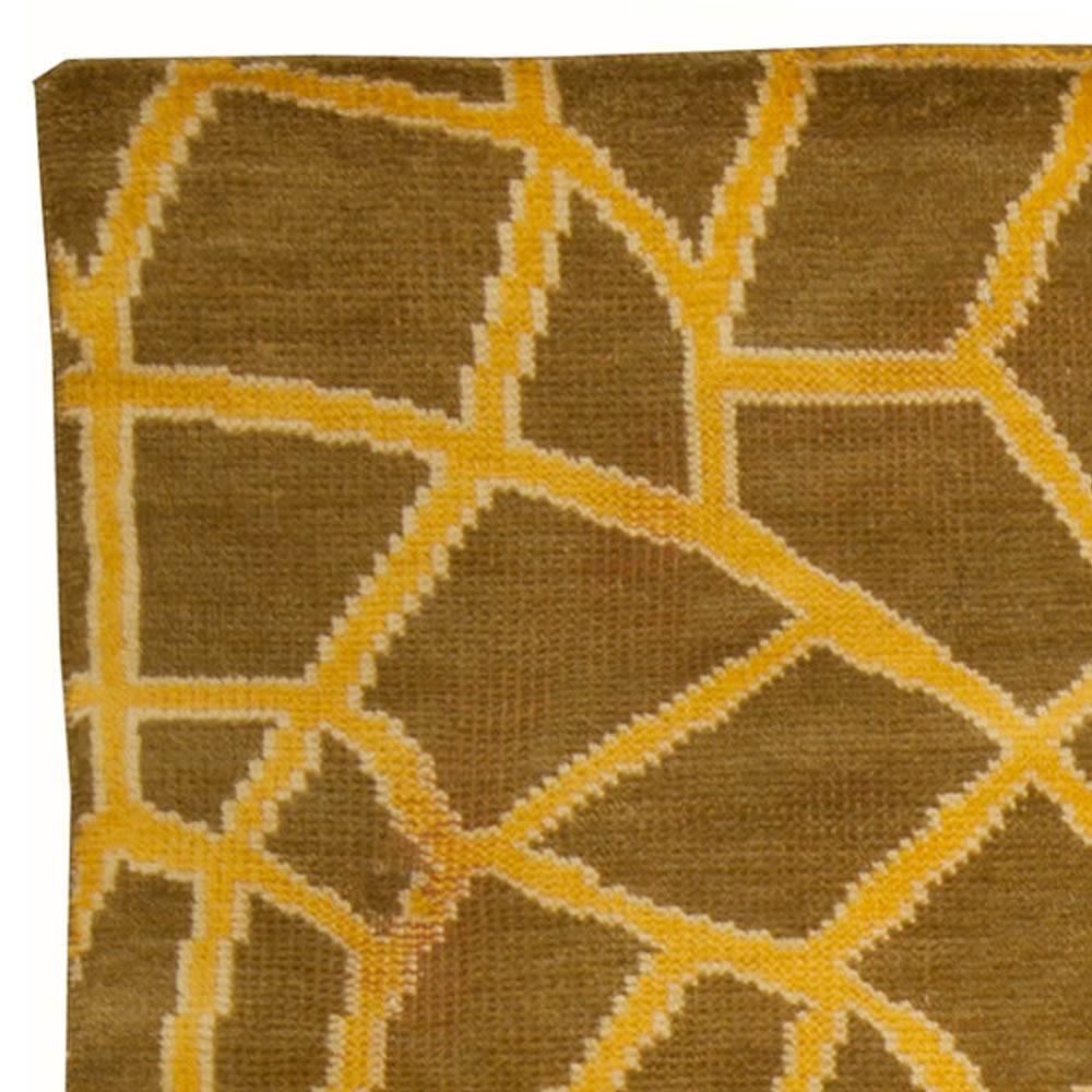 Contemporary Abstract Snake Skin Handmade Wool Rug by Doris Leslie Blau For Sale 1