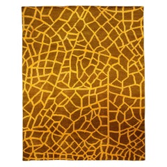 Contemporary Abstract Snake Skin Handmade Wool Rug by Doris Leslie Blau