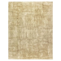 Contemporary Abstract Solid Warm Tan Silk Rug "Miragold" by Doris Leslie Blau