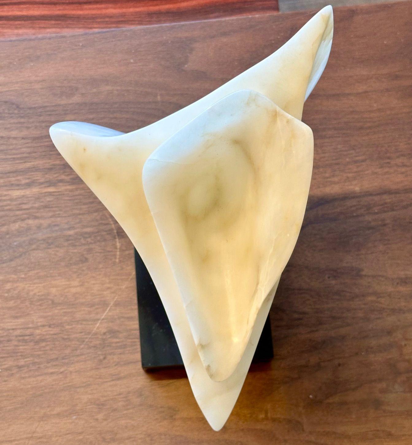 Contemporary Abstract Stone / Marble Sculpture on Base, Organic Form, 1990s For Sale 5