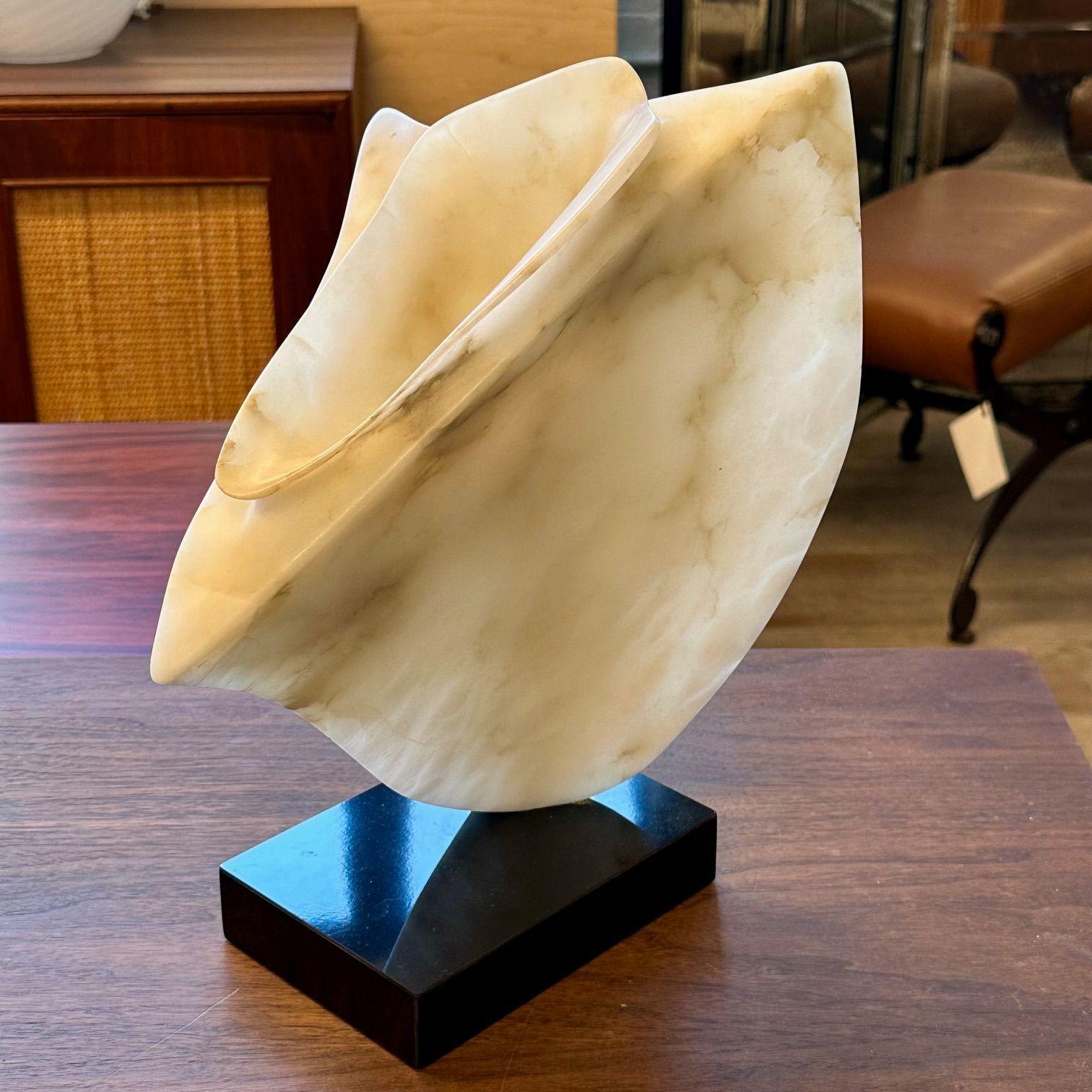 Modern Contemporary Abstract Stone / Marble Sculpture on Base, Organic Form, 1990s For Sale
