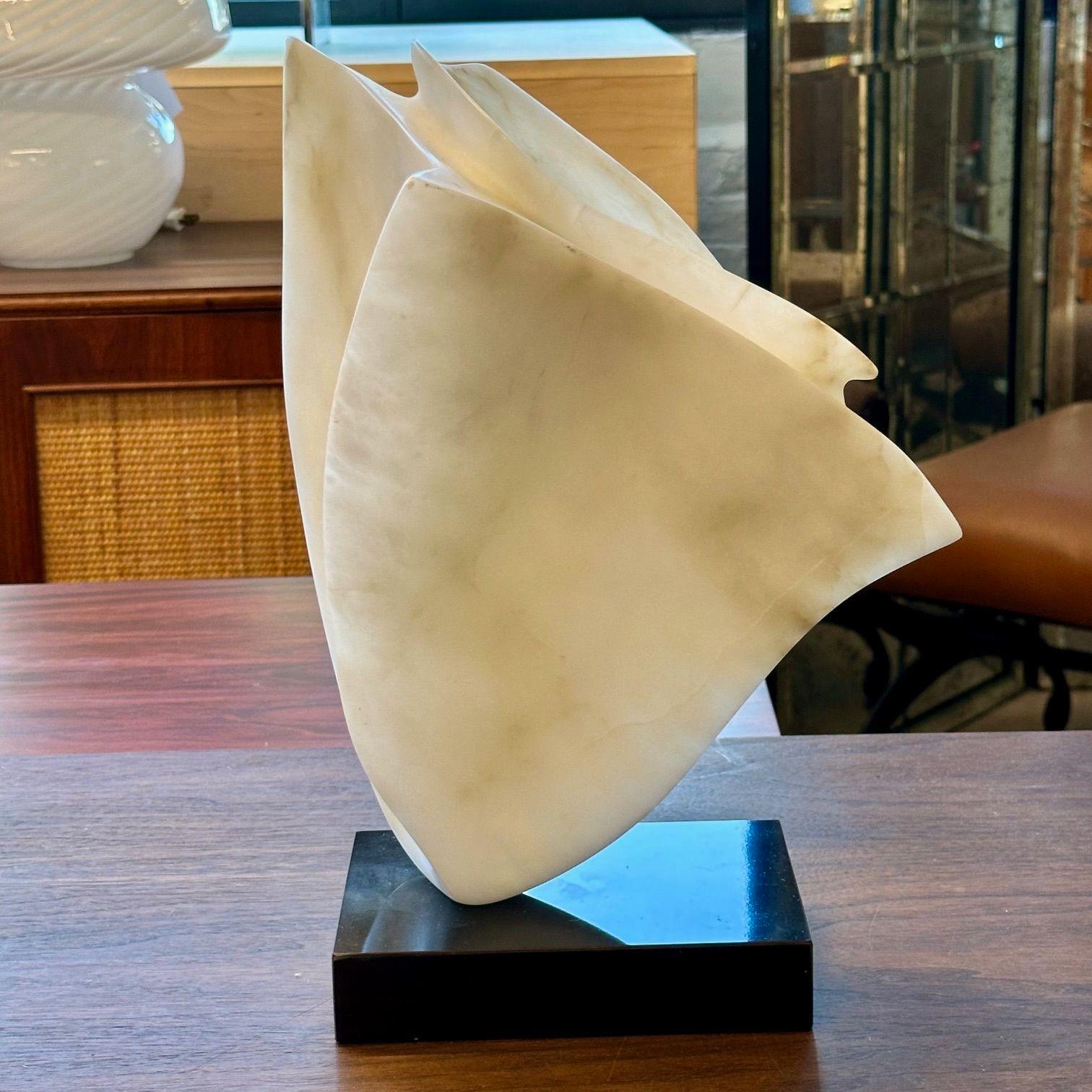 Contemporary Abstract Stone / Marble Sculpture on Base, Organic Form, 1990s For Sale 2