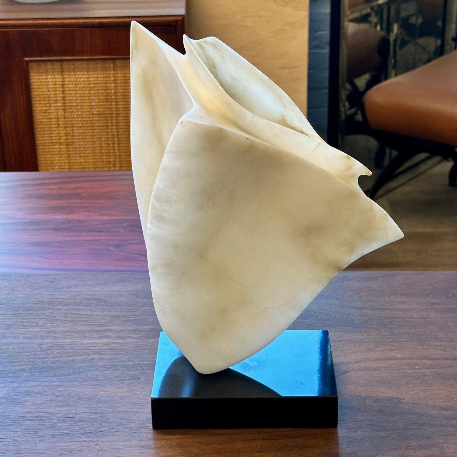Contemporary Abstract Stone / Marble Sculpture on Base, Organic Form, 1990s For Sale 3