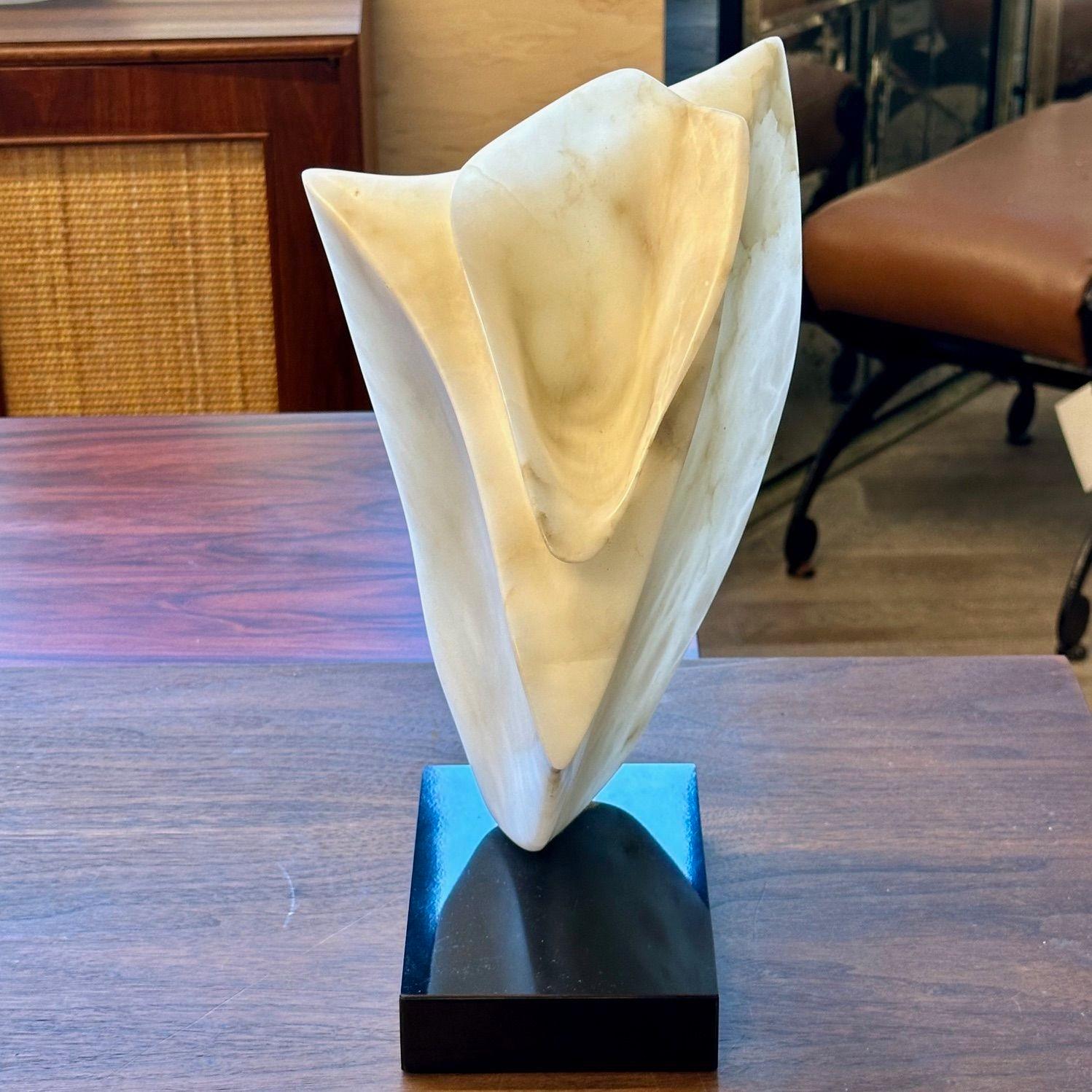 Contemporary Abstract Stone / Marble Sculpture on Base, Organic Form, 1990s For Sale 4