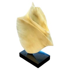 Contemporary Abstract Stone / Marble Sculpture on Base, Organic Form, 1990s