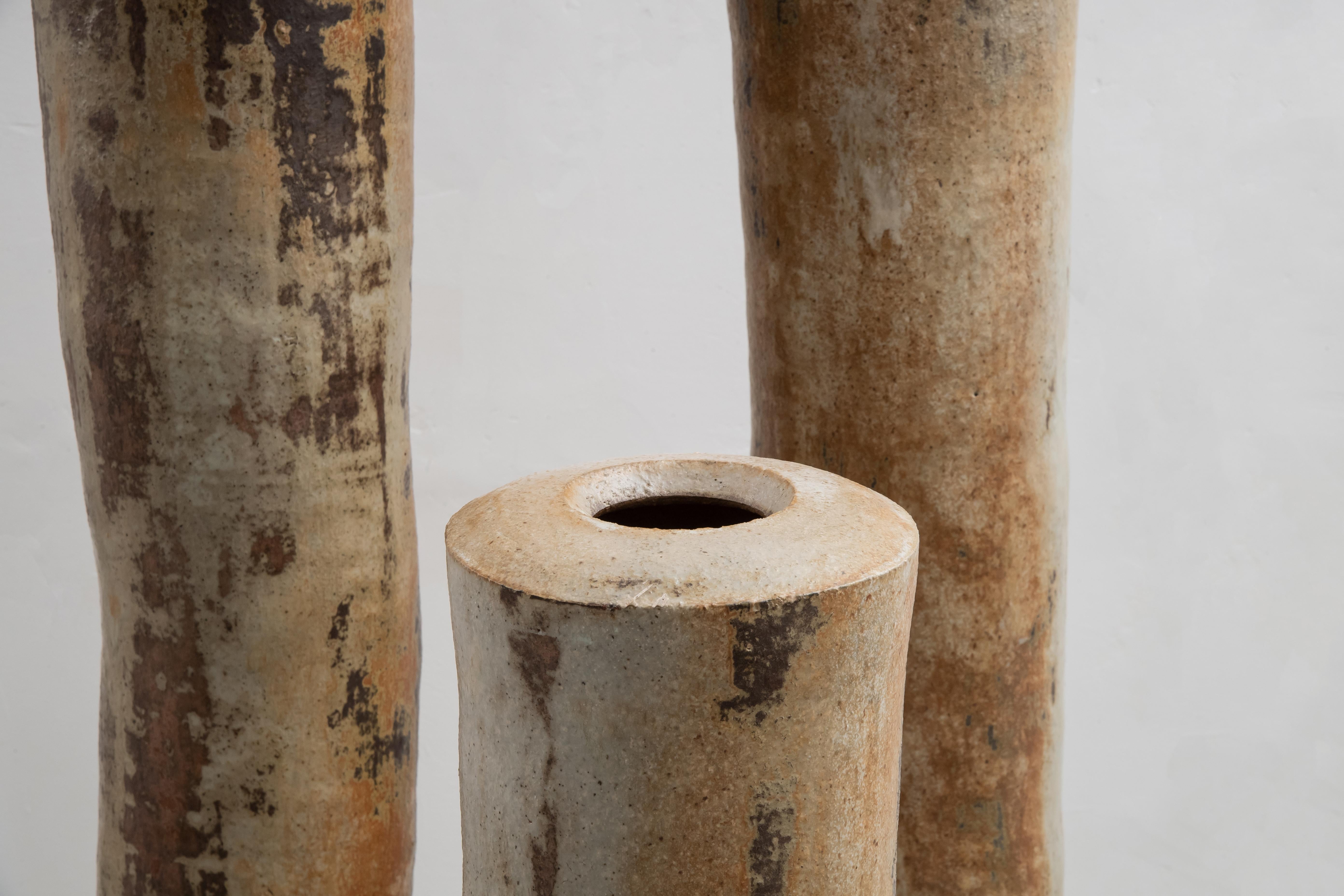 Cotto in fornace Sculture astratte contemporanee in gres di Valéry Maillot in vendita