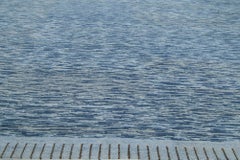 Contemporary Abstract Stripes Slate Gray Carpet "Drizzle" by Doris Leslie Blau
