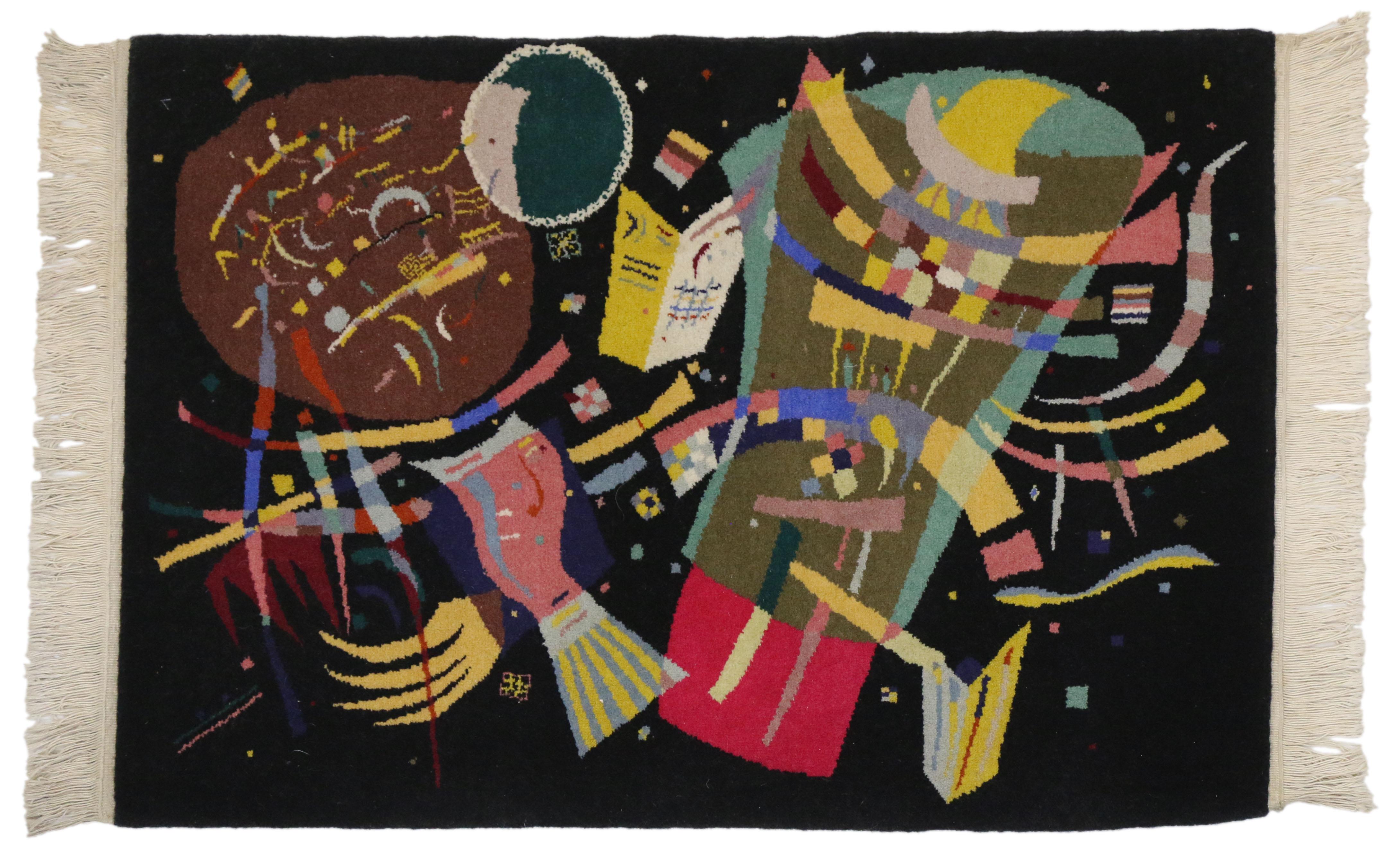 Expressionist Contemporary Abstract Tapestry Inspired by Wassily Kandinsky's 