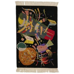 Contemporary Abstract Tapestry Inspired by Wassily Kandinsky's "Composition X"