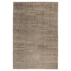 Moderner, abstrakter Teppich in Taupe mit hellbrauner Seide „Shadows Mauve“