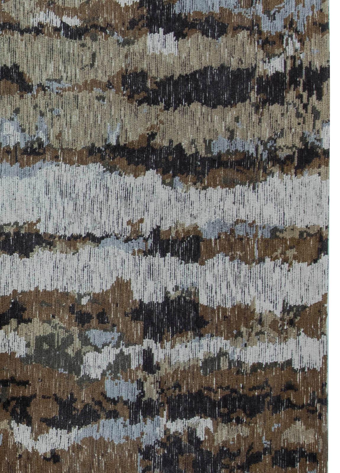 Nepalese Modern Abstract Tibetan Wool & Silk Rug by Doris Leslie Blau For Sale