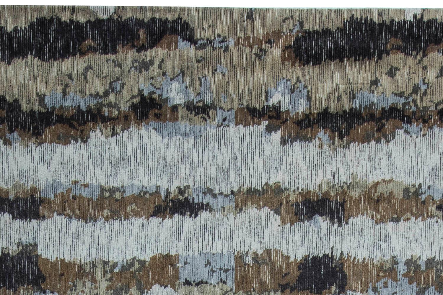 Hand-Knotted Contemporary Abstract Tibetan Handmade Wool and Silk Rug by Doris Leslie Blau For Sale