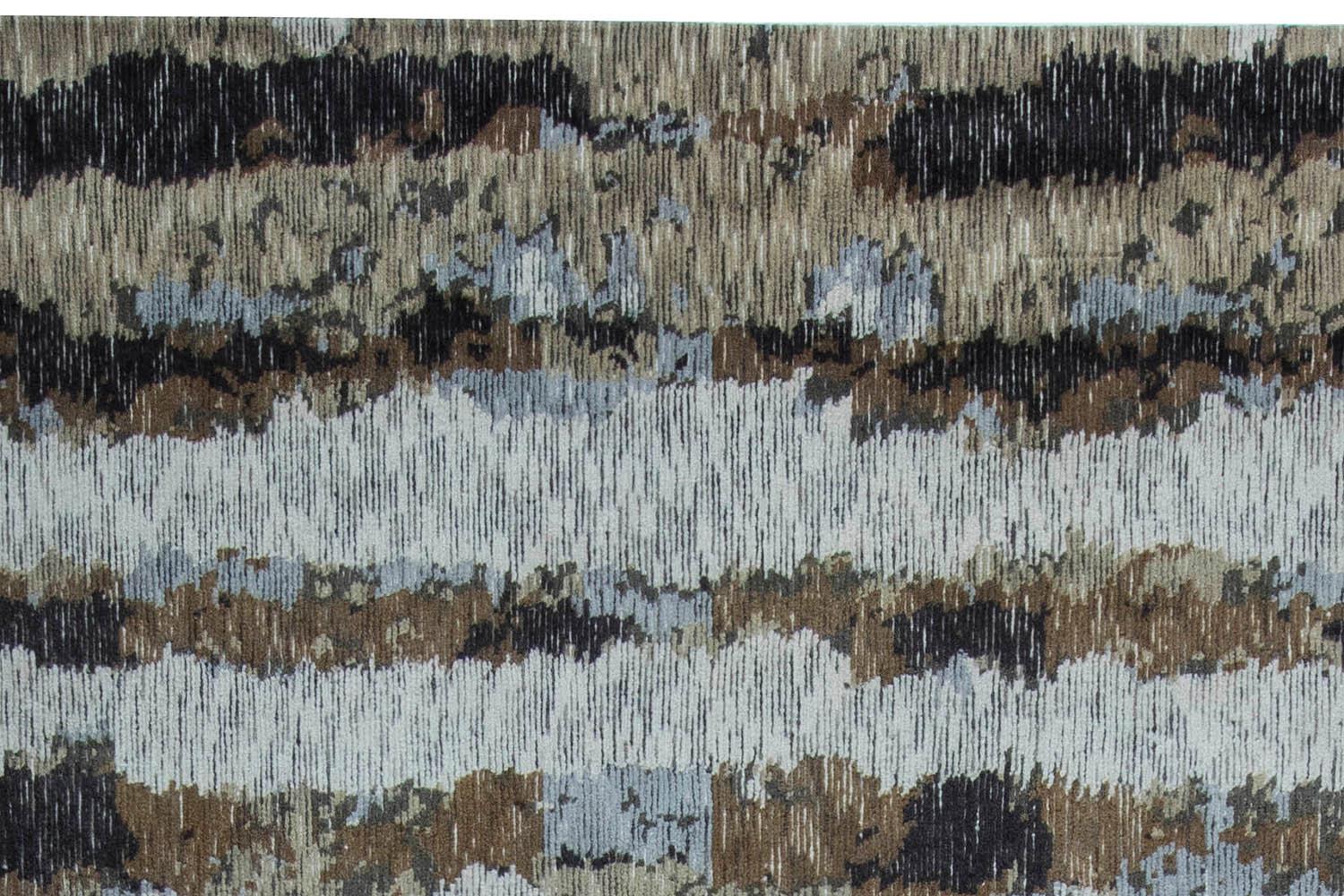 Hand-Knotted Modern Abstract Tibetan Wool & Silk Rug by Doris Leslie Blau For Sale