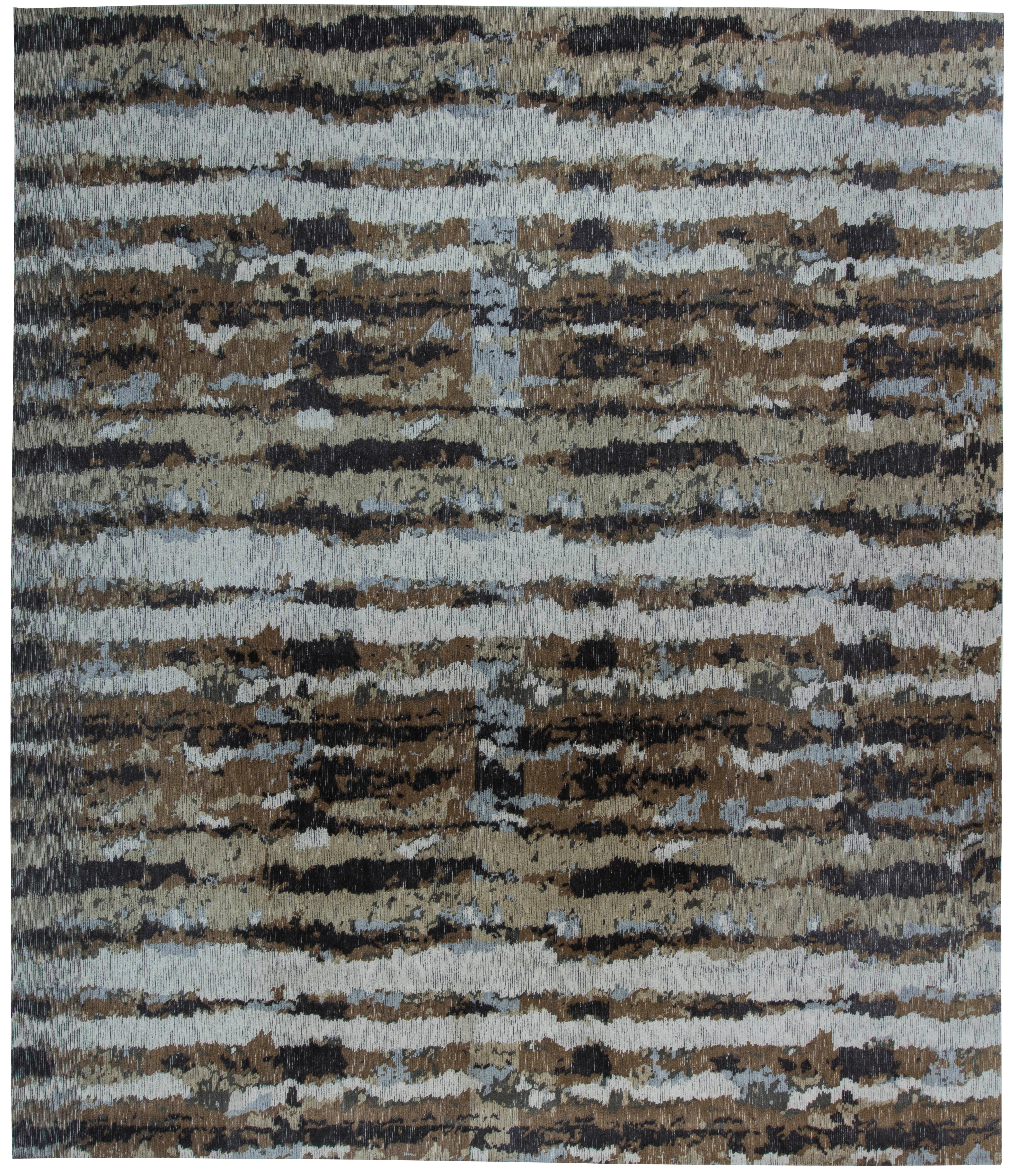 Contemporary Abstract Tibetan Handmade Wool and Silk Rug by Doris Leslie Blau For Sale 1