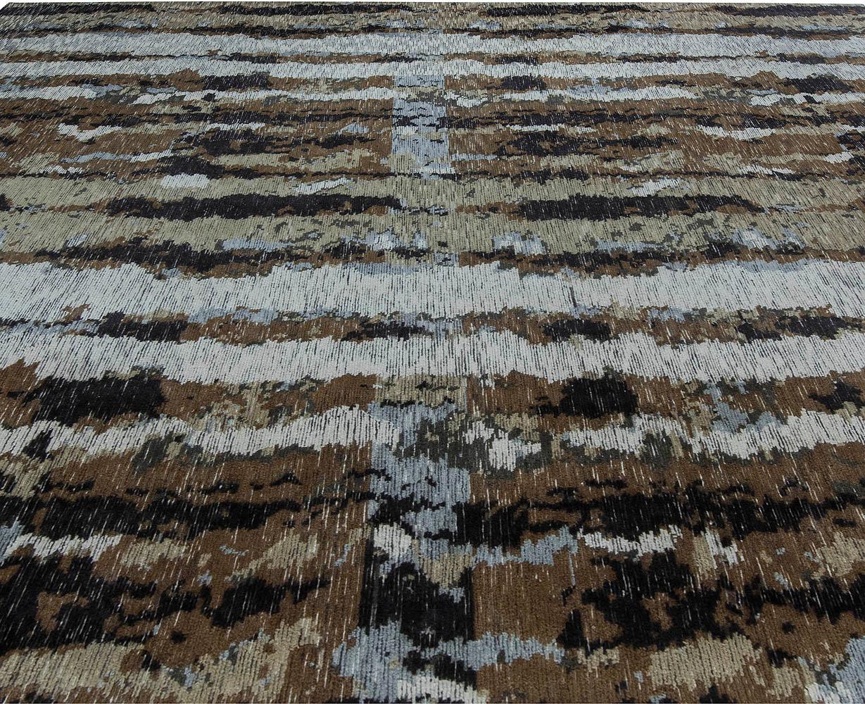 Modern Abstract Tibetan Wool & Silk Rug by Doris Leslie Blau For Sale 1