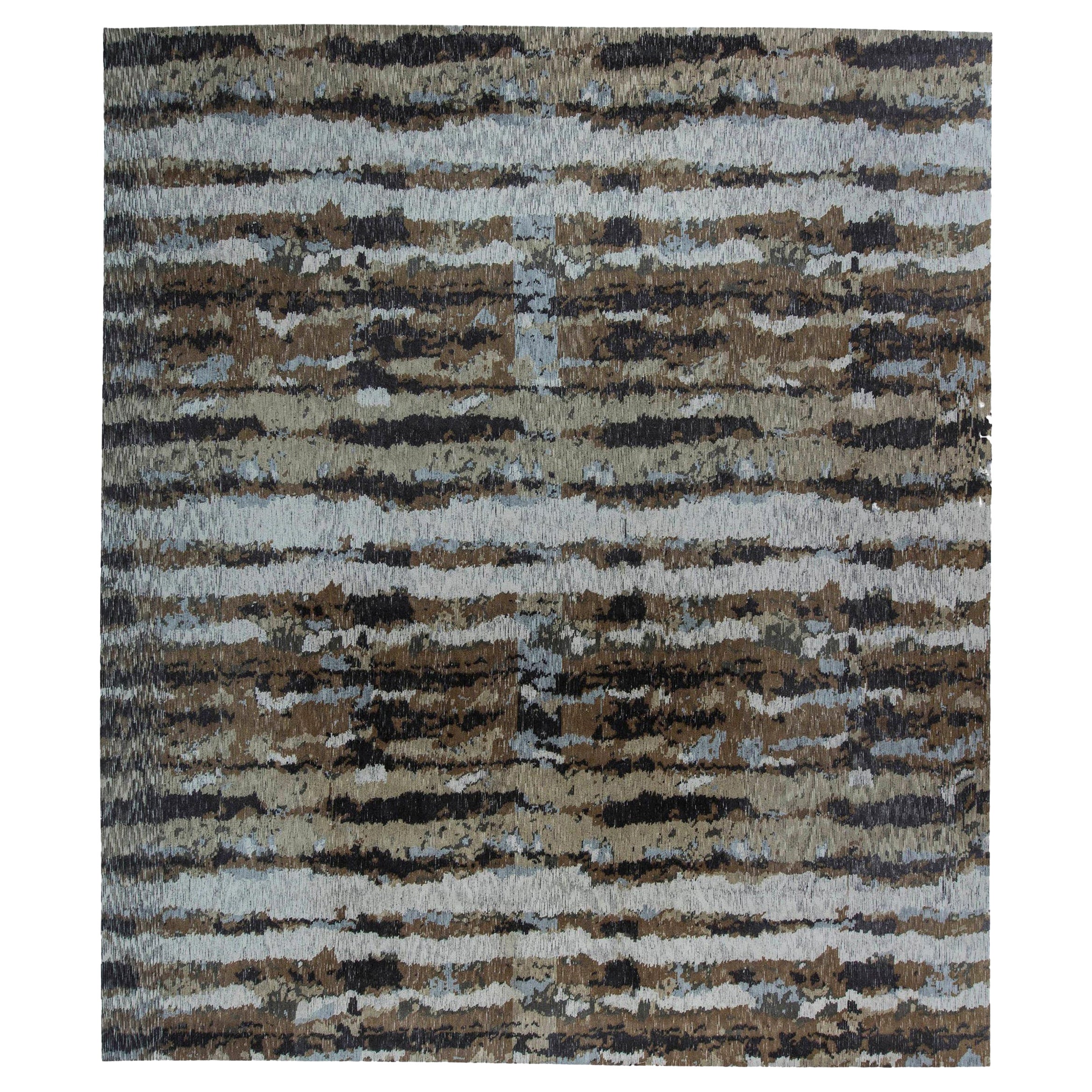 Contemporary Abstract Tibetan Handmade Wool and Silk Rug by Doris Leslie Blau