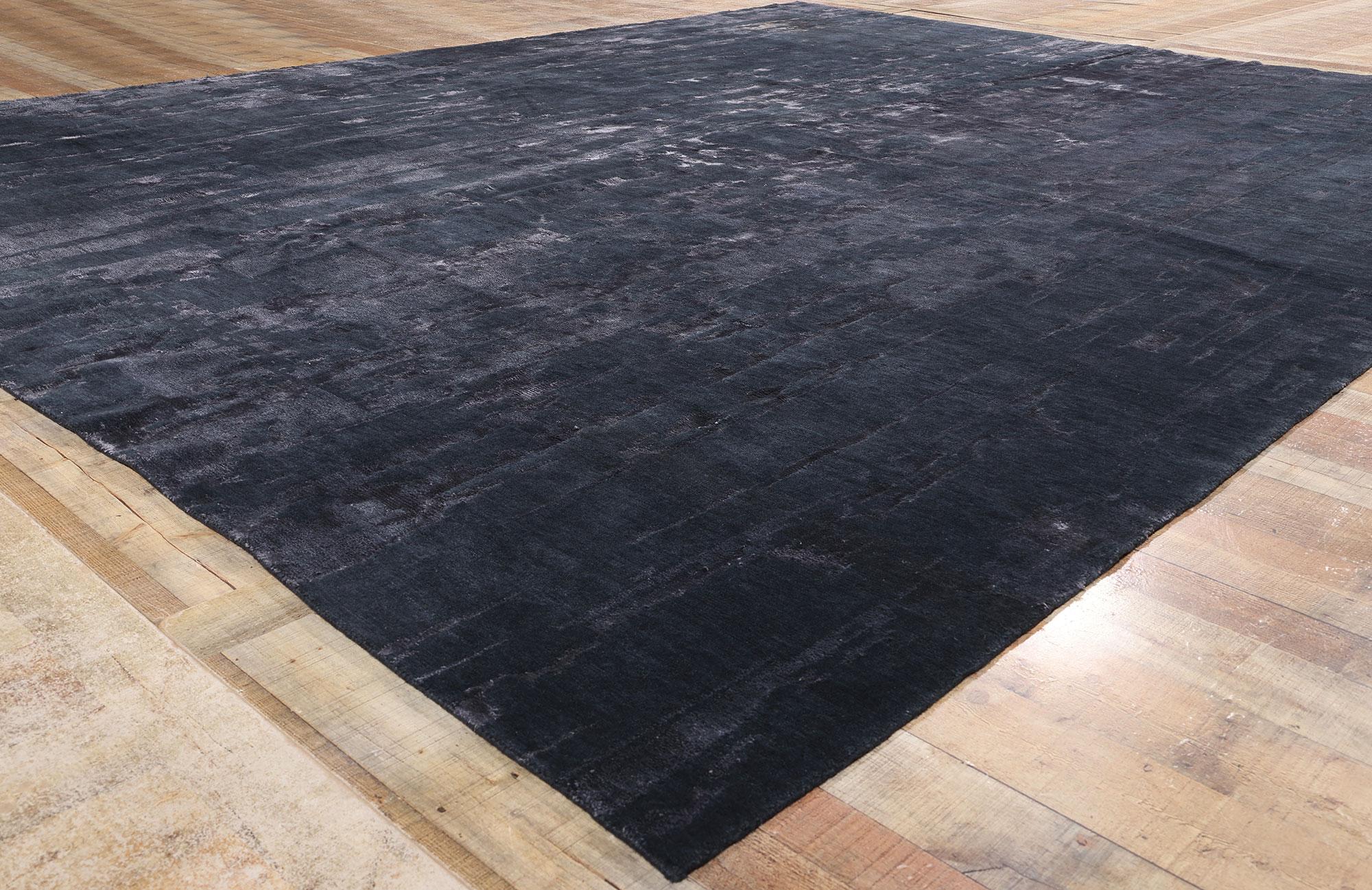 Contemporary Abstract Tibetan Wool and Silk Carpet, 12'00 x 14'11 For Sale 1