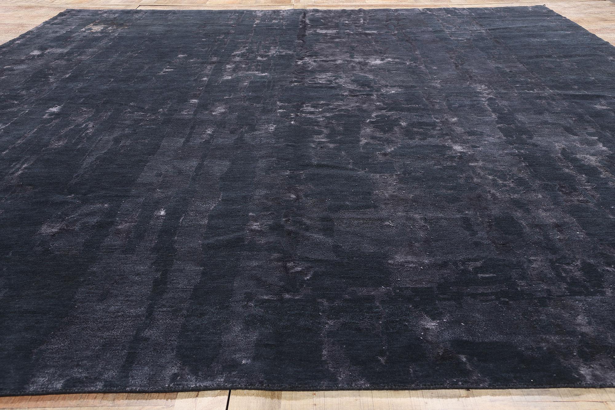Contemporary Abstract Tibetan Wool and Silk Carpet, 12'00 x 14'11 For Sale 2