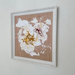 Contemporary Abstract White Painting on Wood by Felix Bachmann, 2024