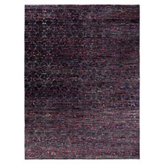 Contemporary Abstract Wool, Silk Hand Knotted Black Area Rugs 9' 0" x 11' 10"