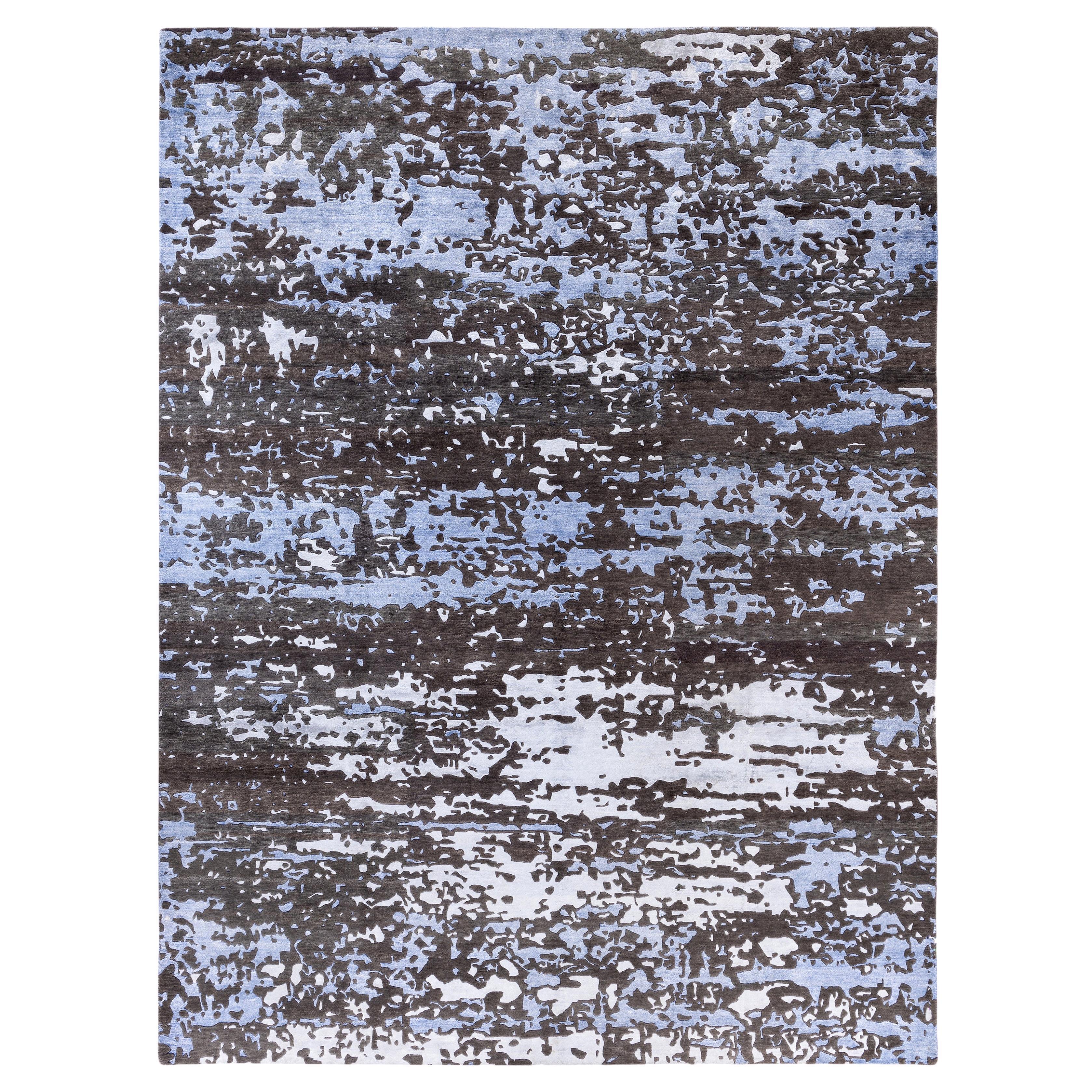 Contemporary Abstract Wool, Silk Hand Knotted Brown Area Rug 9' 2" x 12' 2"