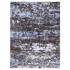Contemporary Abstract Wool, Silk Hand Knotted Brown Area Rug 9' 2" x 12' 2"
