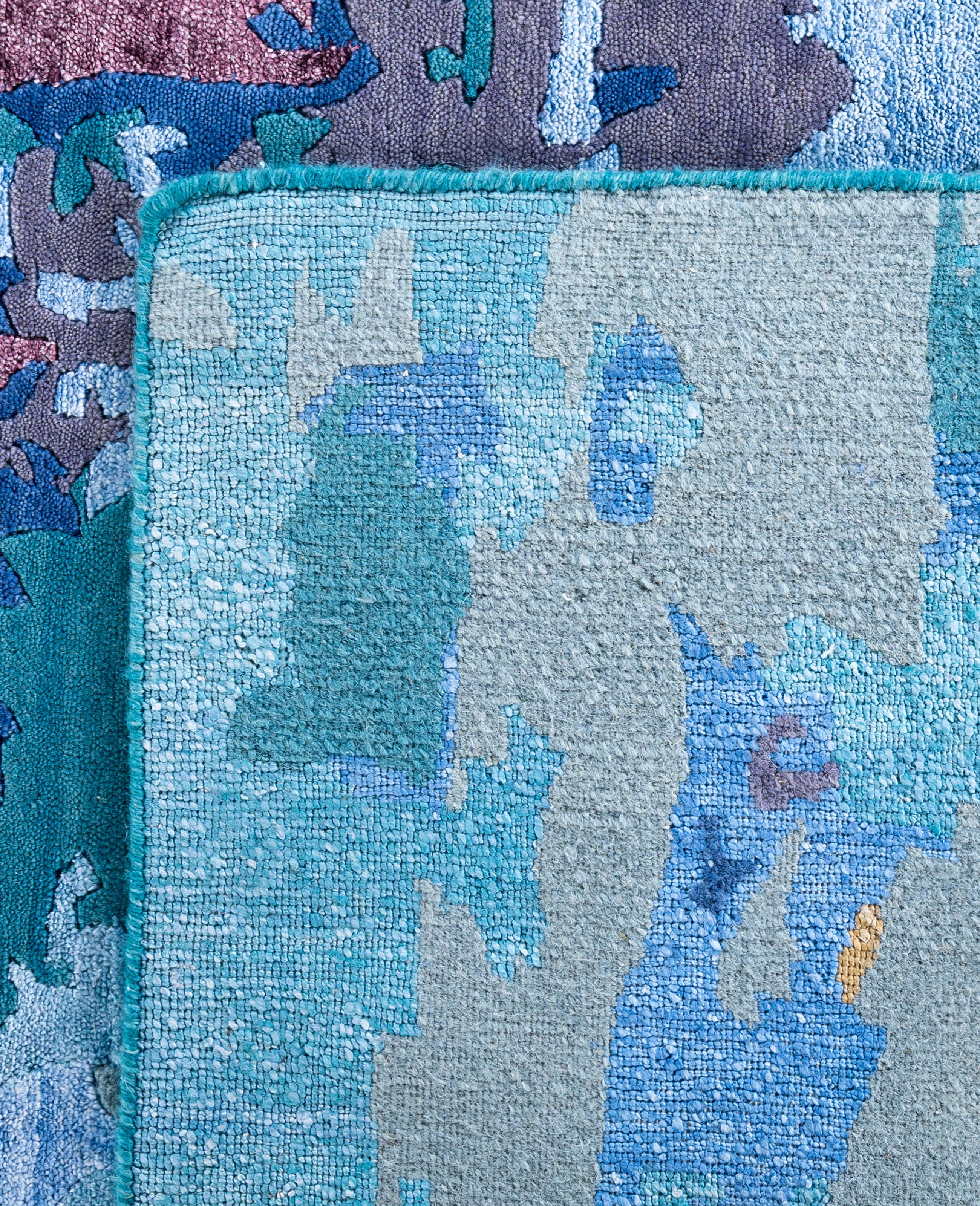 Contemporary Abstract Wool, Silk Hand Knotted Gold Area Rugs 9' 2