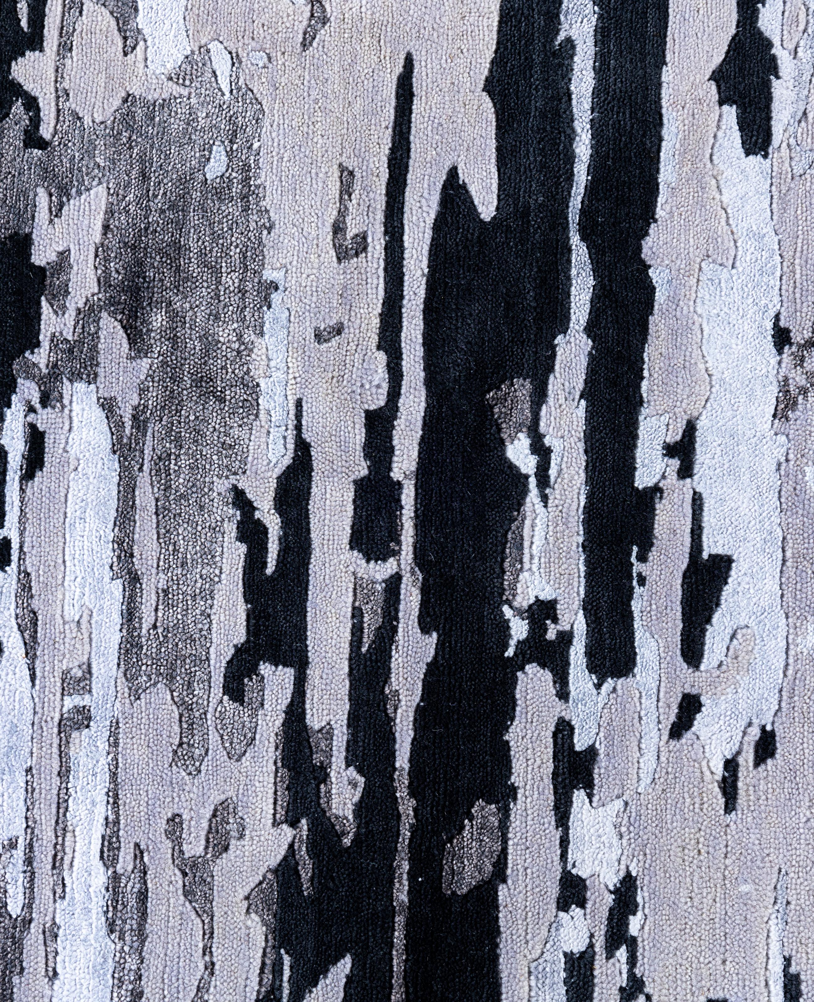 Contemporary Abstract Wool, Silk Hand Knotted Gray Area Rug 8' 0