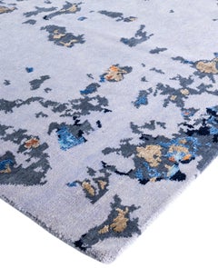 Contemporary Abstract Wool, Silk Hand Knotted Gray Area Rug 8' 2" x 10' 2"