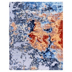 Contemporary Abstract Wool, Silk Hand Knotted Gray Area Rugs 8' 2" x 10' 2"
