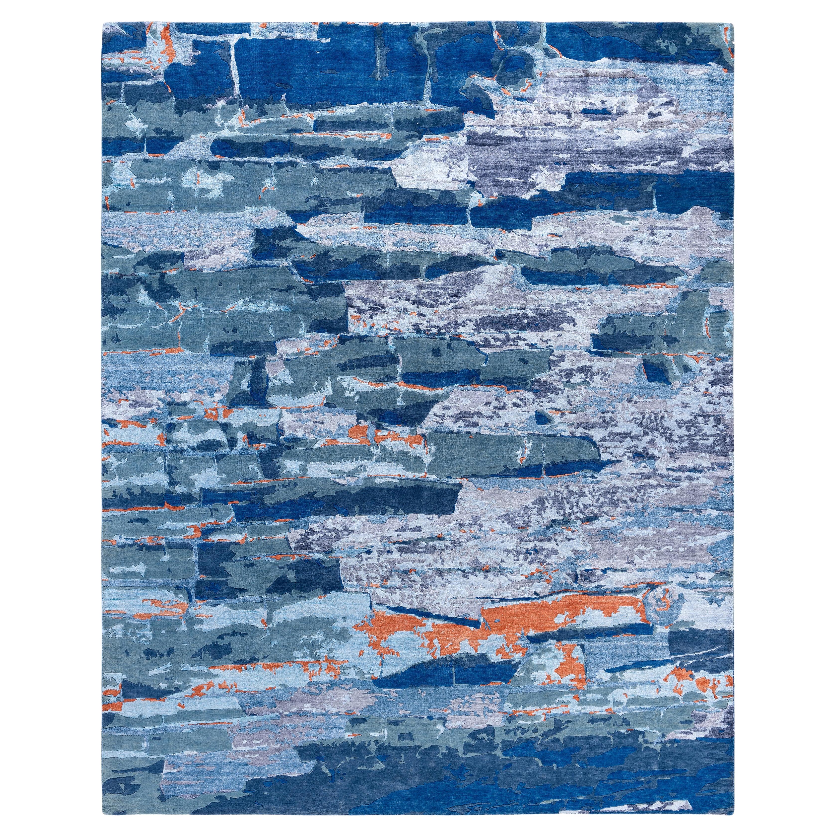 Contemporary Abstract Wool, Silk Hand Knotsted Gray Area Rug 8' 3" x 10' 3"