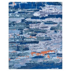 Contemporary Abstract Wool, Silk Hand Knotted Gray Area Rugs 8' 3" x 10' 3"