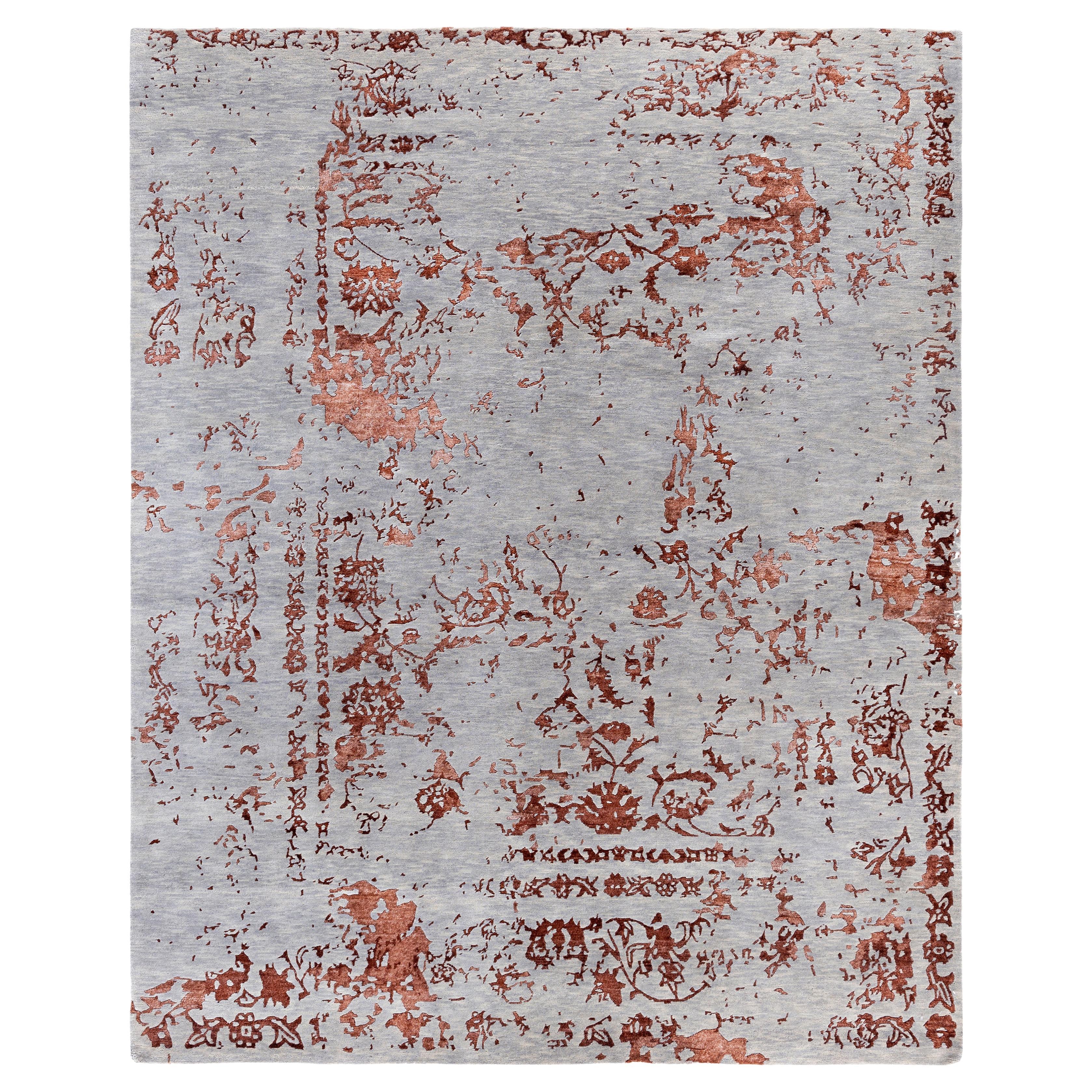 Contemporary Abstract Wool, Silk Hand Knotsted Gray Area Rug 8' 4" x 10' 2"