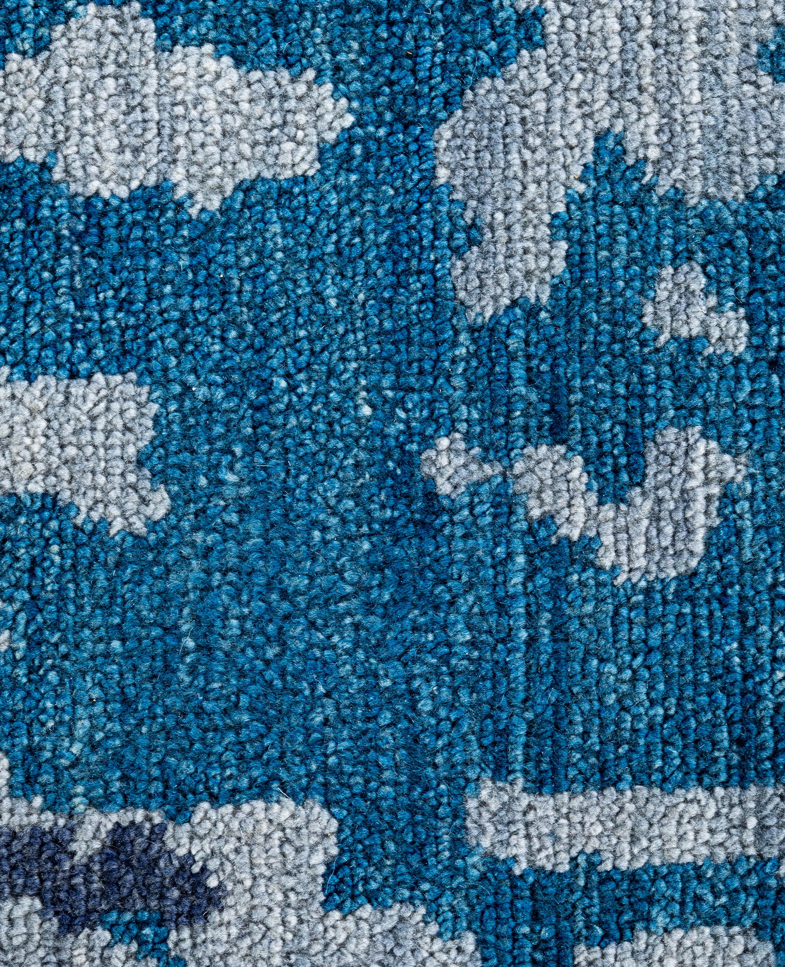 Contemporary Abstract Wool, Silk Hand Knotted Gray Area Rug 9' 1