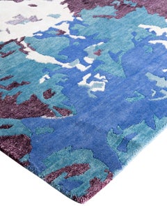Contemporary Abstract Wool, Silk Hand Knotsted Gray Area Rug 9' 3" x 12' 1"