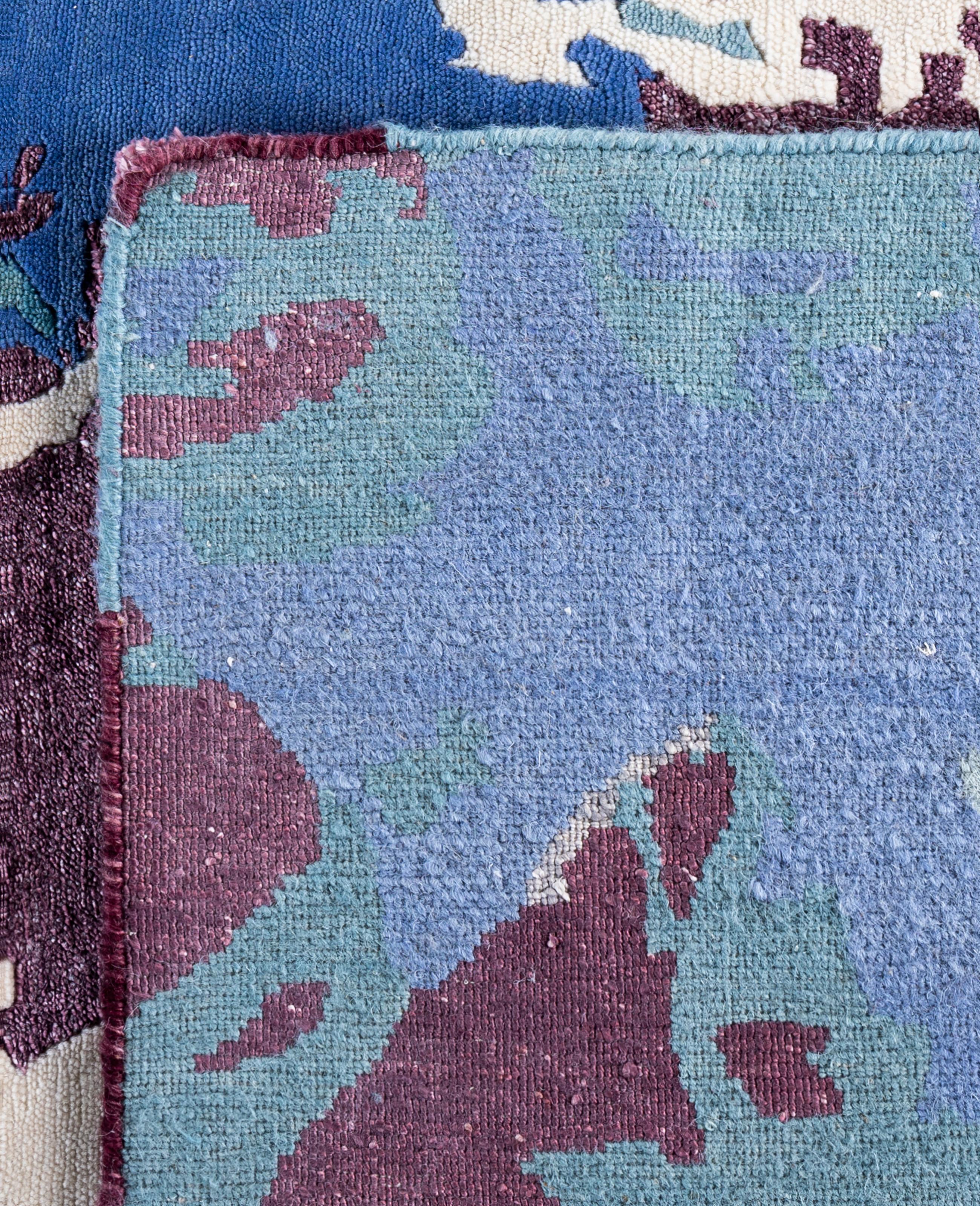 Contemporary Abstract Wool, Silk Hand Knotted Gray Area Rugs 9' 3