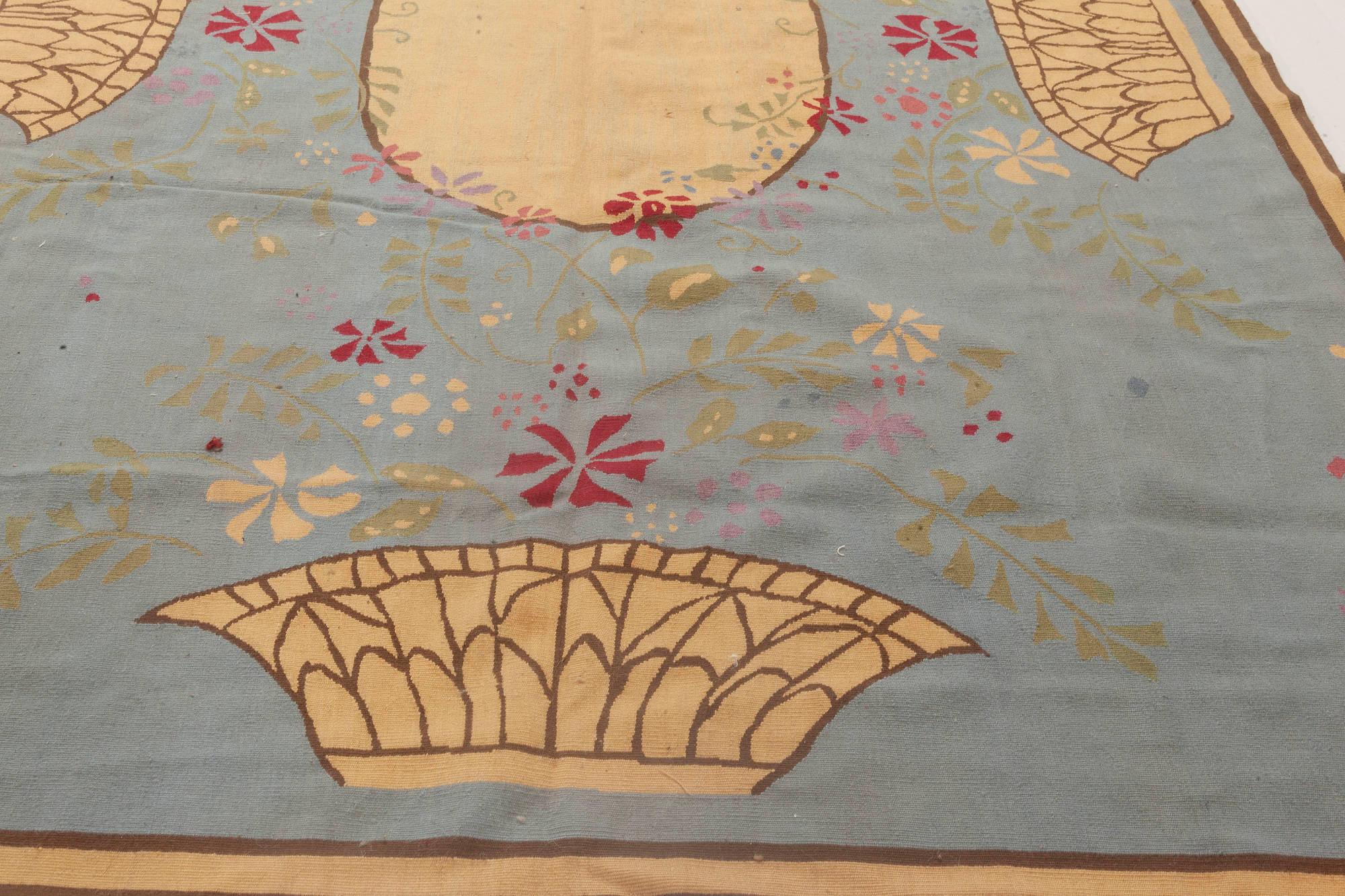 Contemporary Abusson Style Floral Wool Rug by Thomas Jayne for Doris Leslie Blau In New Condition For Sale In New York, NY