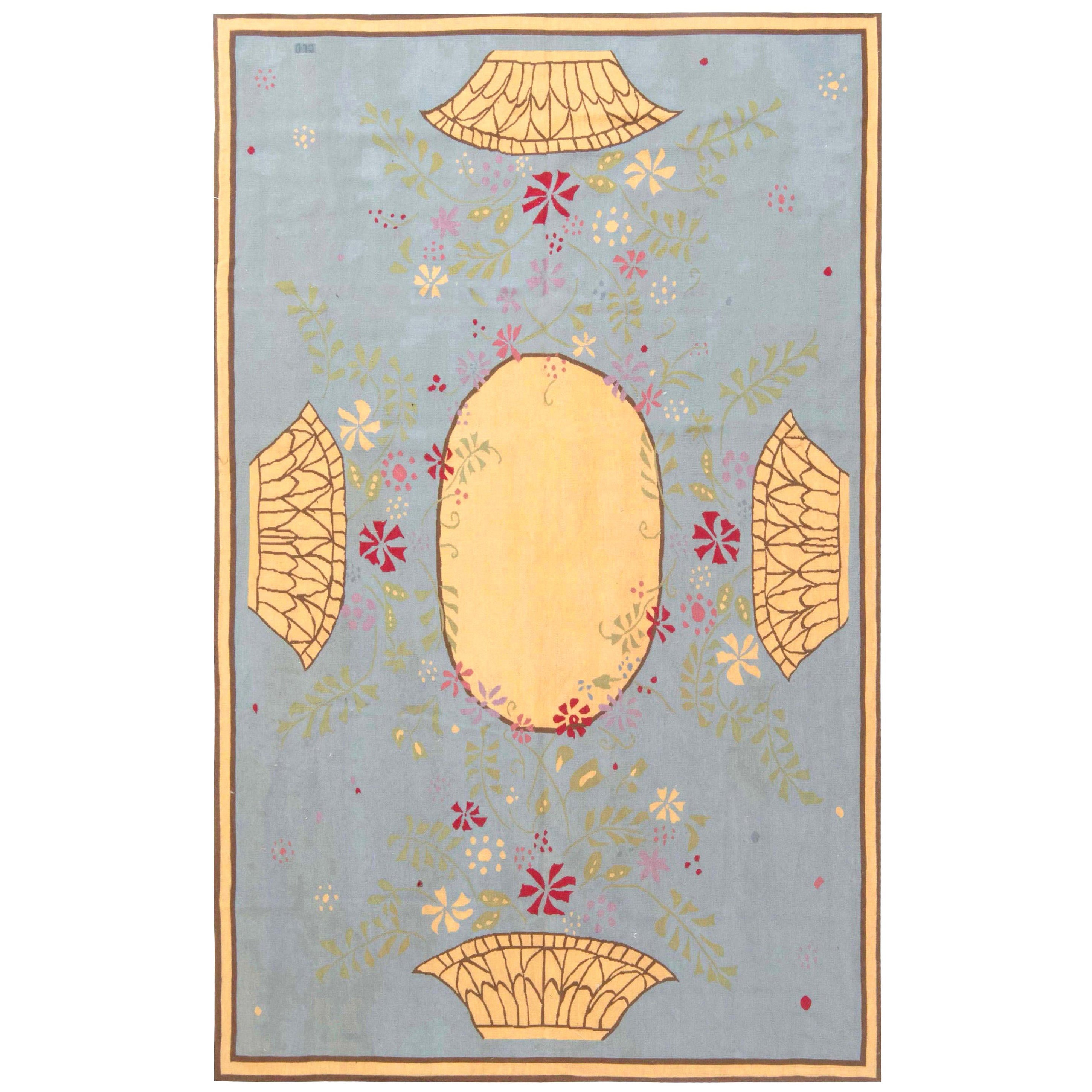 Contemporary Abusson Style Floral Wool Rug by Thomas Jayne for Doris Leslie Blau
