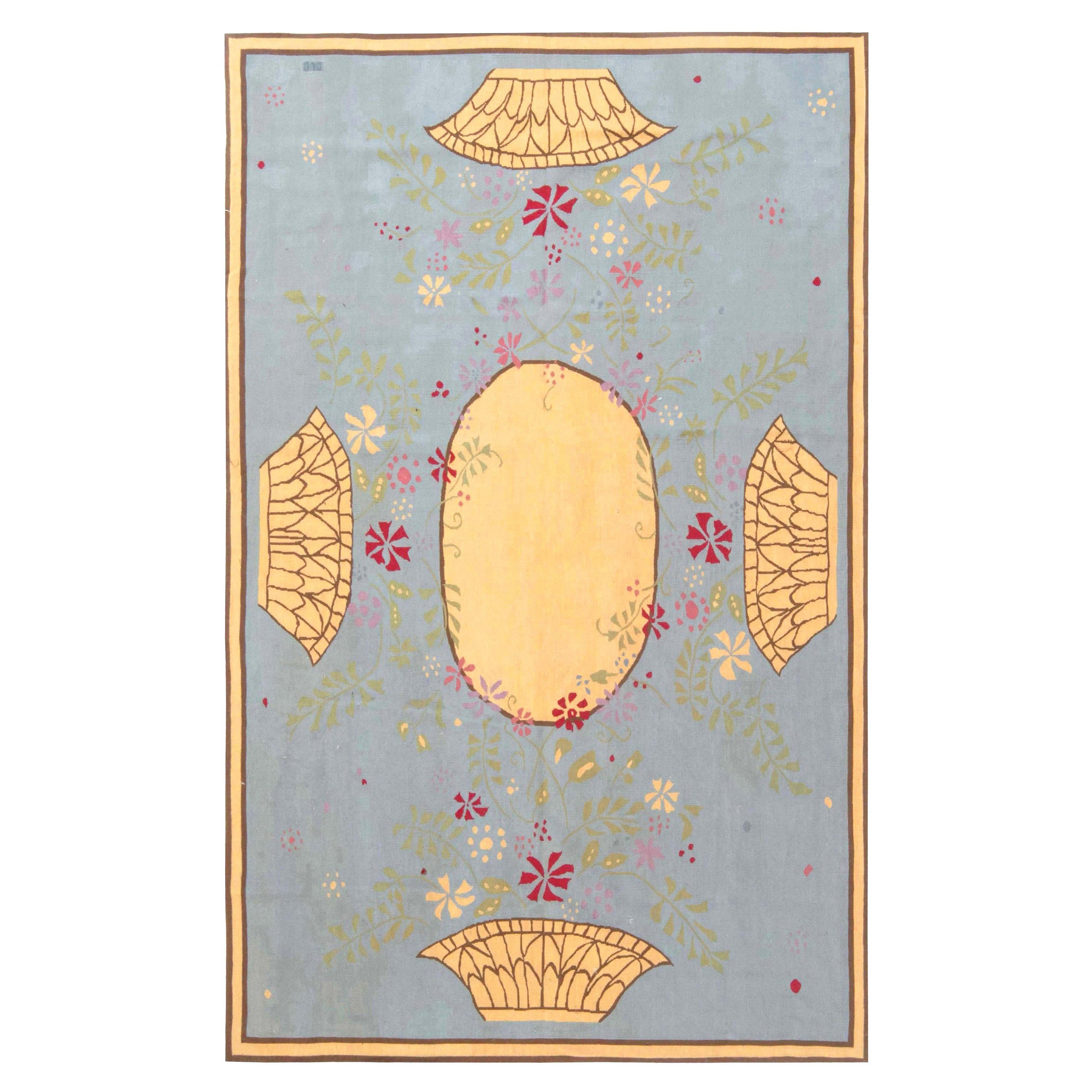 Contemporary Abusson Style Floral Wool Rug by Thomas Jayne for Doris Leslie Blau For Sale