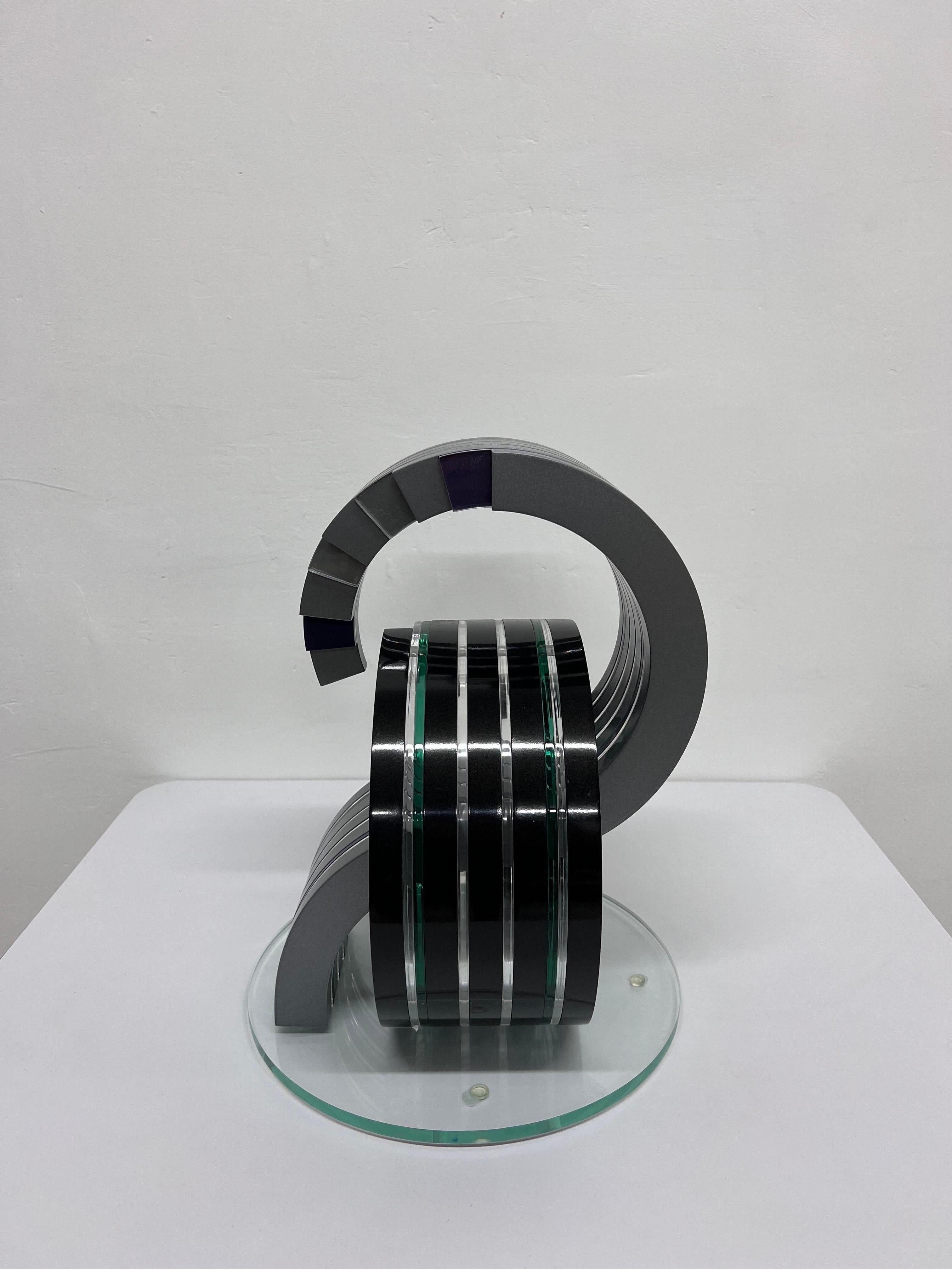 Contemporary Acrylic Lucite Sculpture on Glass Base, 2001 For Sale 3