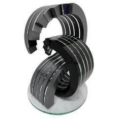 Contemporary Acrylic Lucite Sculpture on Glass Base, 2001