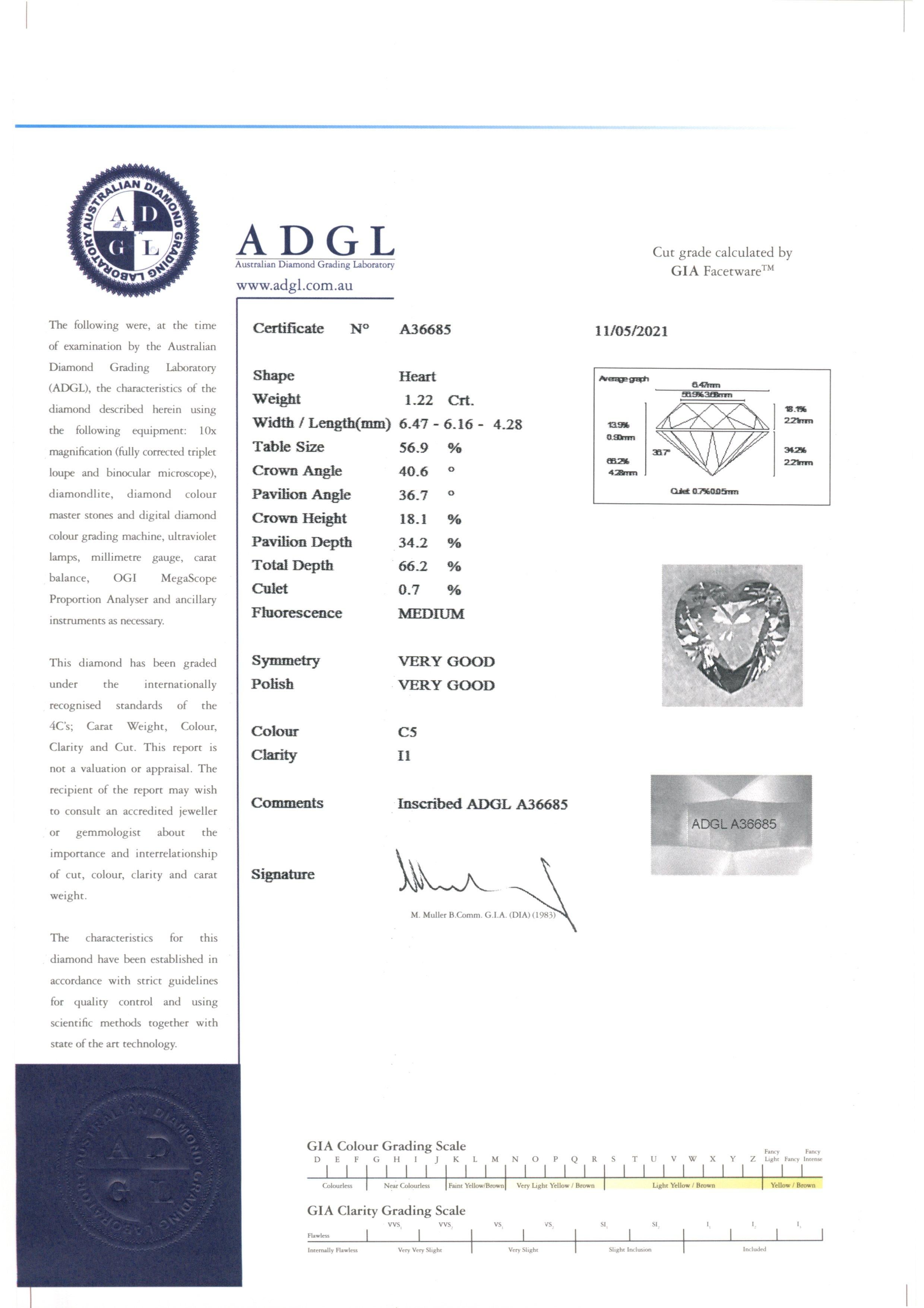 Anello contemporaneo ADGL con cuore in cognac e diamanti bianchi in oro giallo 18 carati in vendita 7
