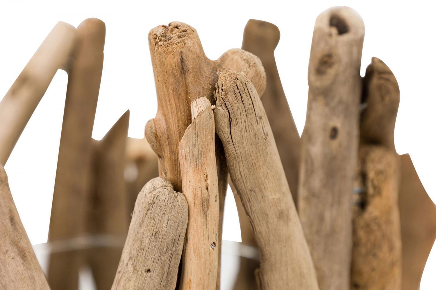 20th Century Contemporary Adirondack Style Glass and Twig Candle Holder For Sale