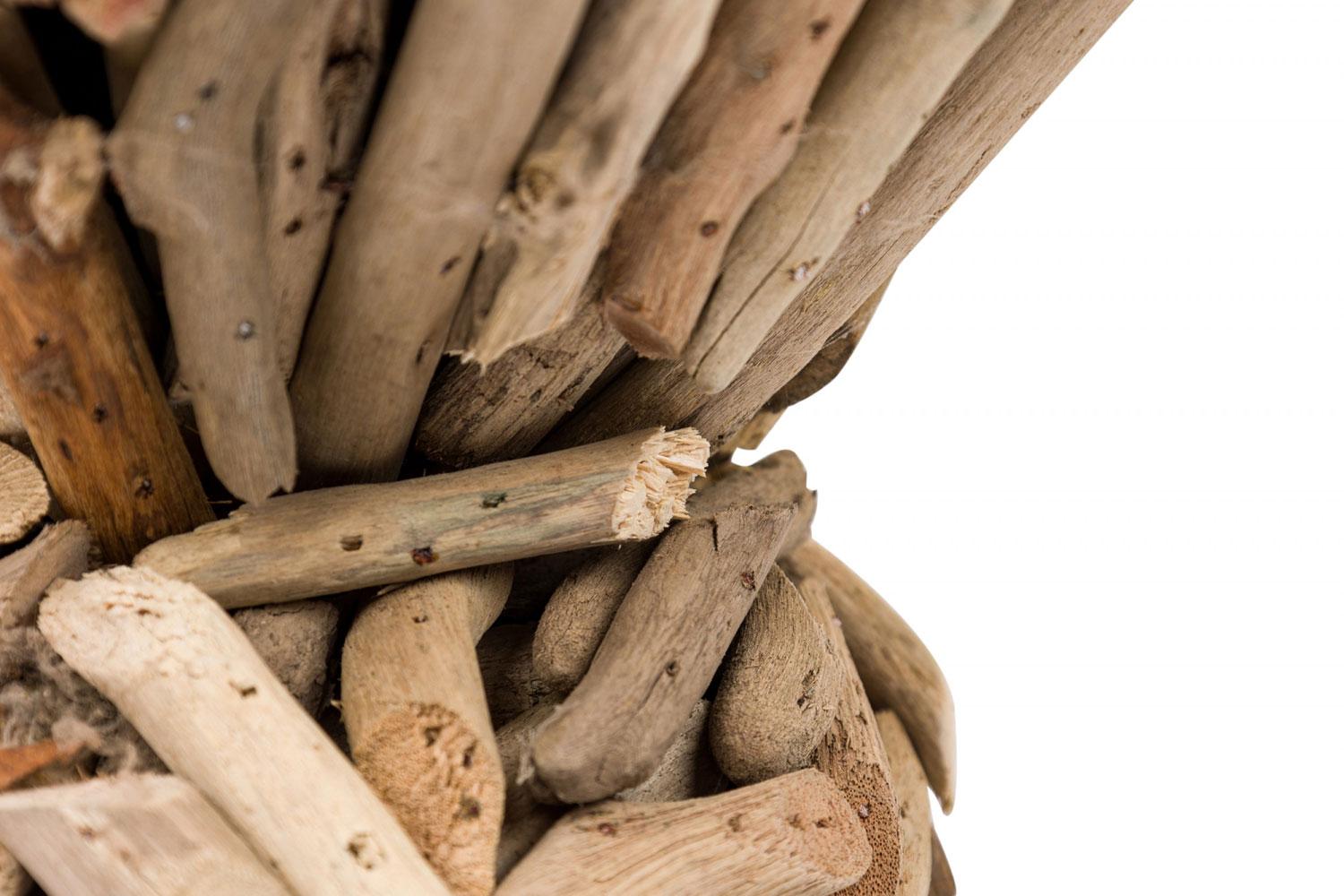 Contemporary Adirondack Style Glass and Twig Candle Holder For Sale 3