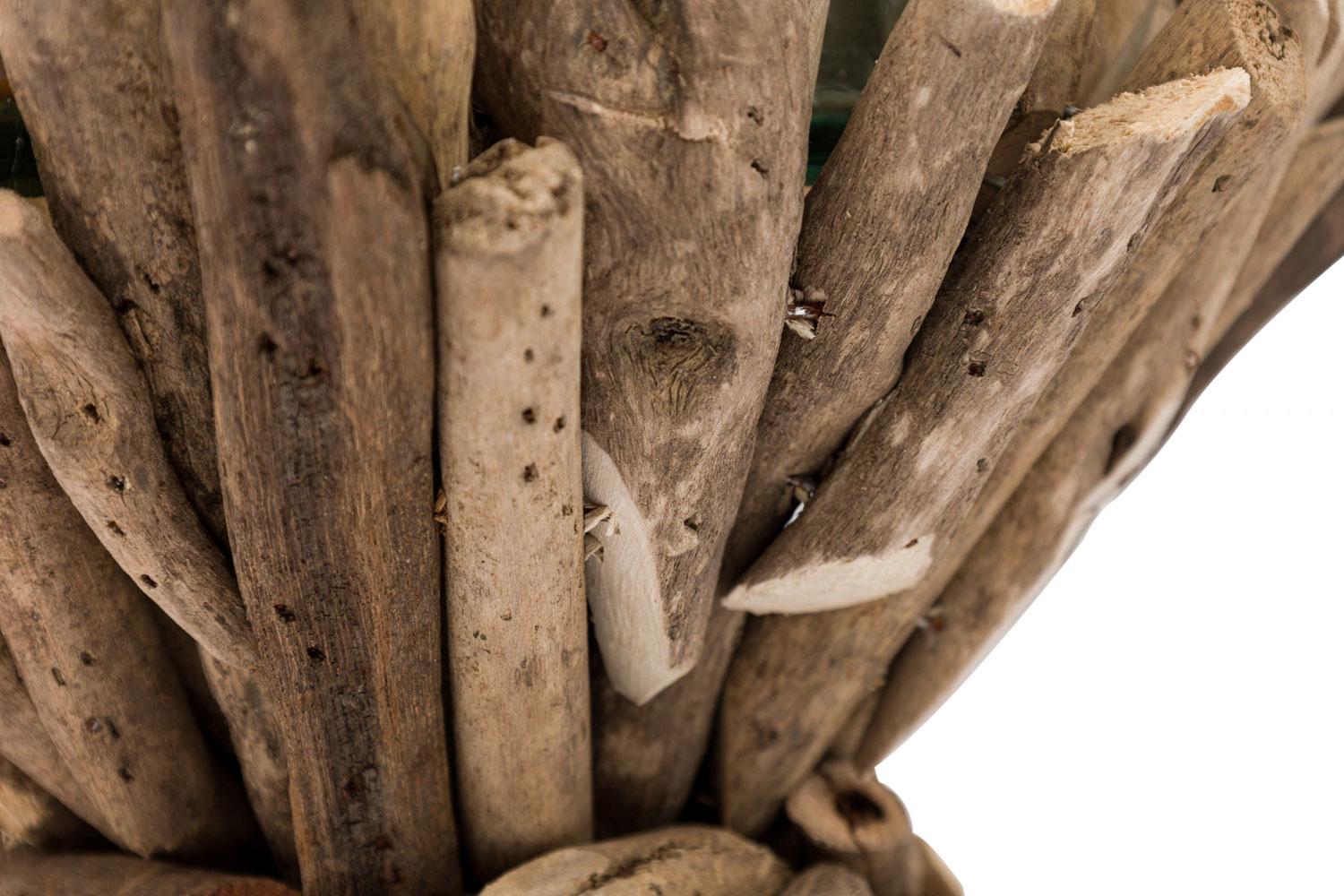 Portavelas Contemporáneo de Vidrio y Ramita Estilo Adirondack en venta 4