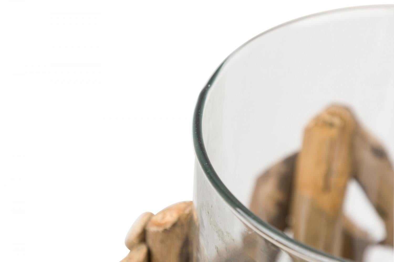 Portavelas Contemporáneo de Vidrio y Ramita Estilo Adirondack en venta 1